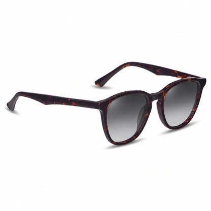 Lentes de sol Fiore 7046 Carey con cristal gradiente gris polarizado UV400, vista en tres cuartos para hombre y mujer #color_gradiente-gris