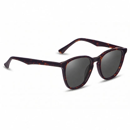 Lentes de sol Fiore 7046 Carey con cristal negro polarizado UV400, vista en tres cuartos para hombre y mujer #color_negro