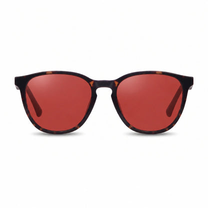 Lentes de sol Fiore 7046 Carey con cristal rojo polarizado UV400, vista frontal para hombre y mujer #color_rojo #foto_frontal
