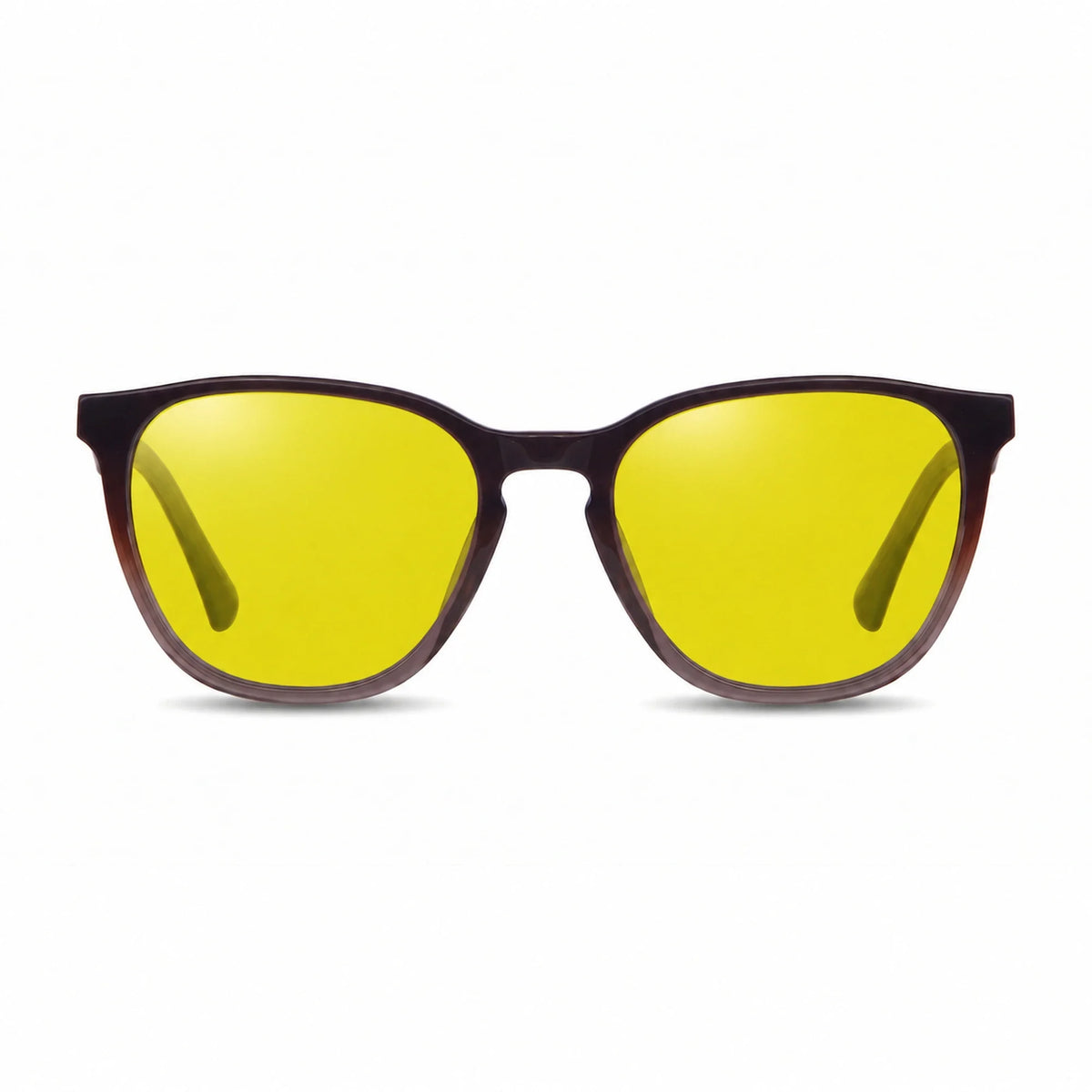 Lentes de sol Fiore 7046 Brown con cristal amarillo polarizado UV400, vista frontal para hombre y mujer #color_amarillo #foto_frontal