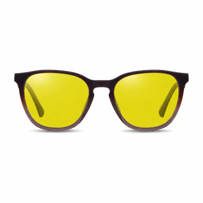 Lentes de sol Fiore 7046 Brown con cristal amarillo polarizado UV400, vista frontal para hombre y mujer #color_amarillo #foto_frontal