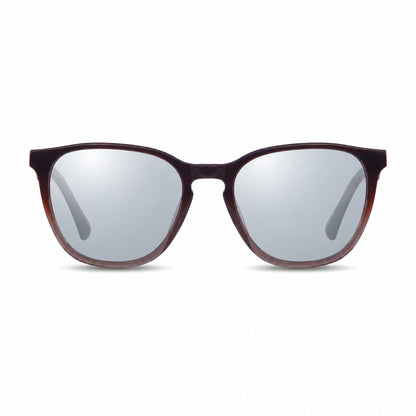 Lentes de sol Fiore 7046 Brown con cristal espejado silver polarizado UV400, vista frontal para hombre y mujer #color_espejado-silver #foto_frontal