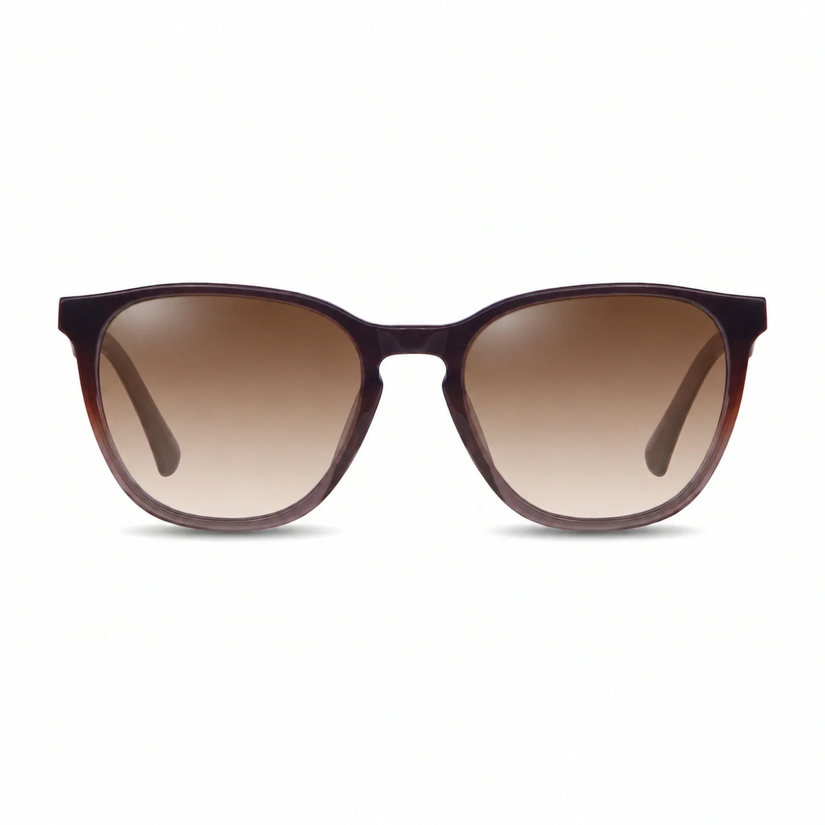Lentes de sol Fiore 7046 Brown con cristal gradiente café polarizado UV400, vista frontal para hombre y mujer #color_gradiente-cafe #foto_frontal