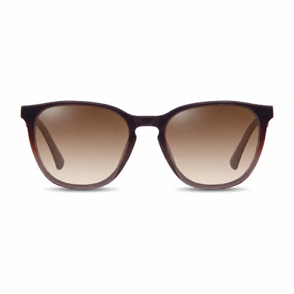 Lentes de sol Fiore 7046 Brown con cristal gradiente café polarizado UV400, vista frontal para hombre y mujer #color_gradiente-cafe #foto_frontal