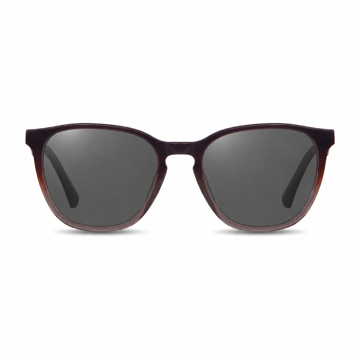Lentes de sol Fiore 7046 Brown con cristal negro polarizado UV400, vista frontal para hombre y mujer #color_negro #foto_frontal