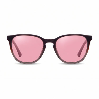Lentes de sol Fiore 7046 Brown con cristal rosado polarizado UV400, vista frontal para hombre y mujer #color_rosado #foto_frontal