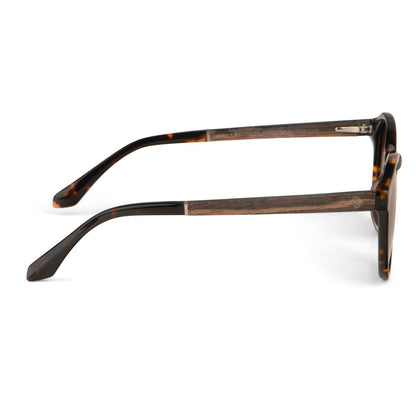 lentes anteojos de sol polarizados de acetato con pata de madera para mujer y hombre color #color_carey