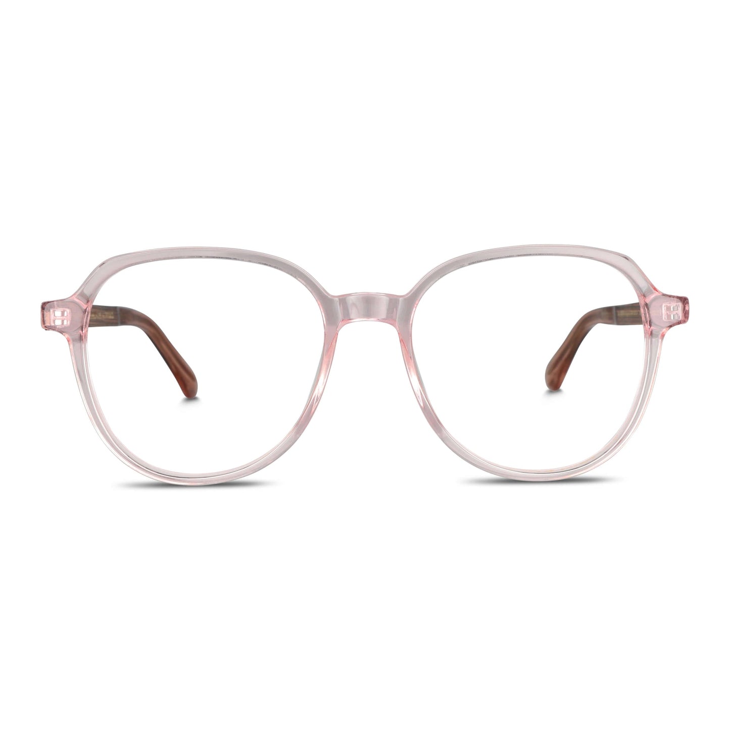 Galápagos anteojos ópticos rosado suave de frente con receta óptica #color_rosado