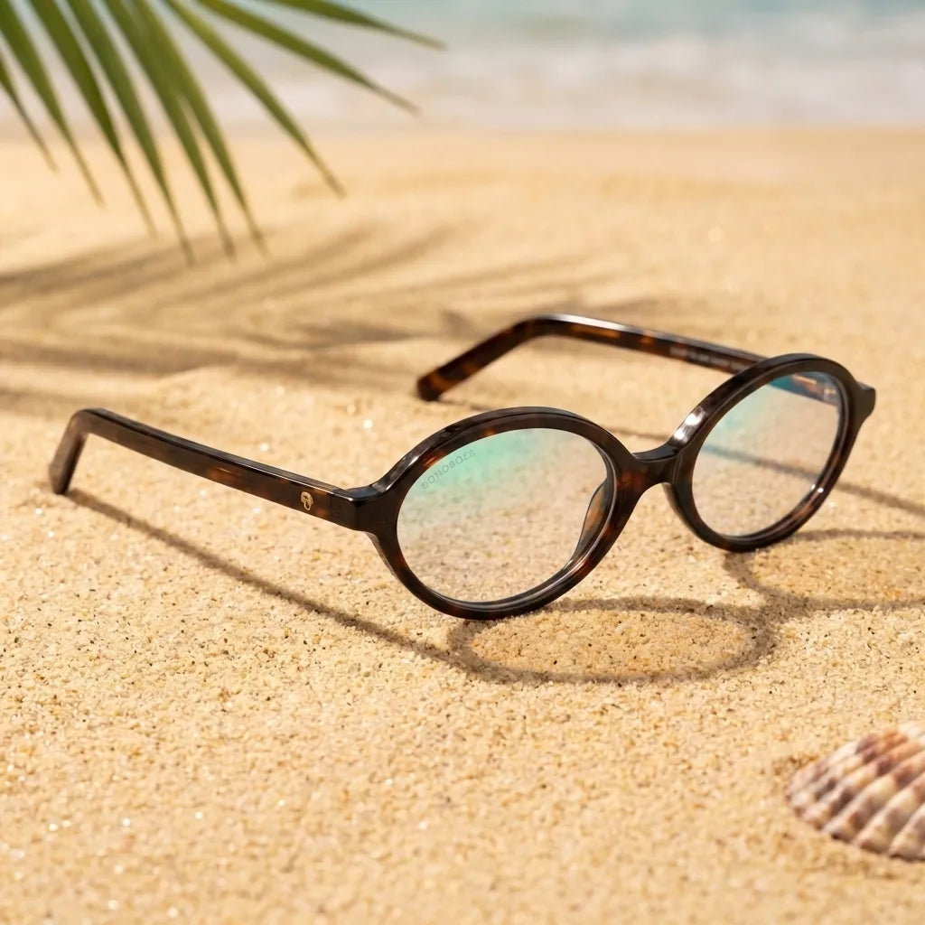 Guapi Island lentes ópticos carey tortoise vista frontal diseño universal #color_carey