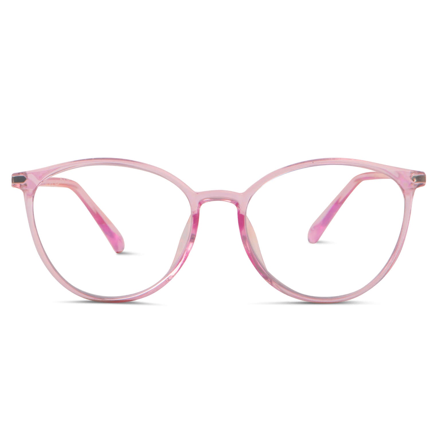 lentes de lectura agatados con filtro de luz azul de color rosado para mujer de cara redonda y grande