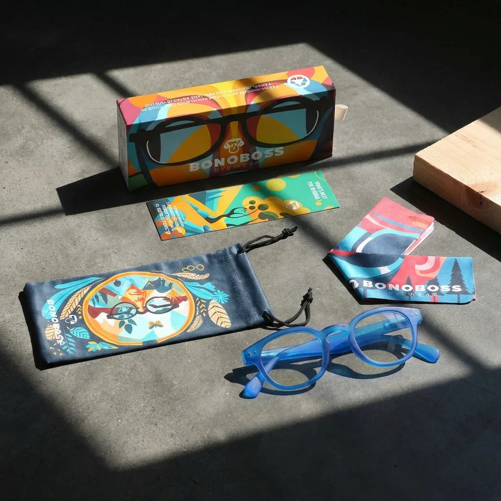 Lentes lectura Hawaii Azul redondos filtro luz azul proteccion UV400 antirreflejo azul mate unisex Bonoboss
