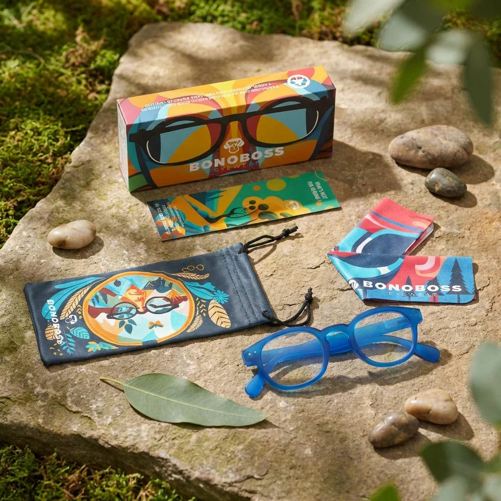 Lentes lectura Hawaii Azul redondos filtro luz azul proteccion UV400 antirreflejo azul mate unisex Bonoboss