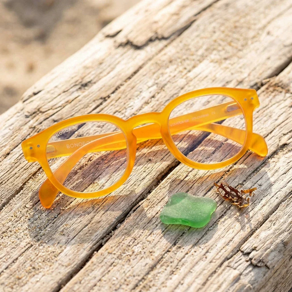 Lentes lectura Hawaii Transparente redondos filtro luz azul proteccion UV400 antirreflejo amarillo miel unisex Bonoboss #editorial_grid2 #color_default