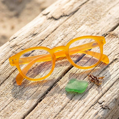 Lentes lectura Hawaii Transparente redondos filtro luz azul proteccion UV400 antirreflejo amarillo miel unisex Bonoboss #editorial_grid2 #color_default