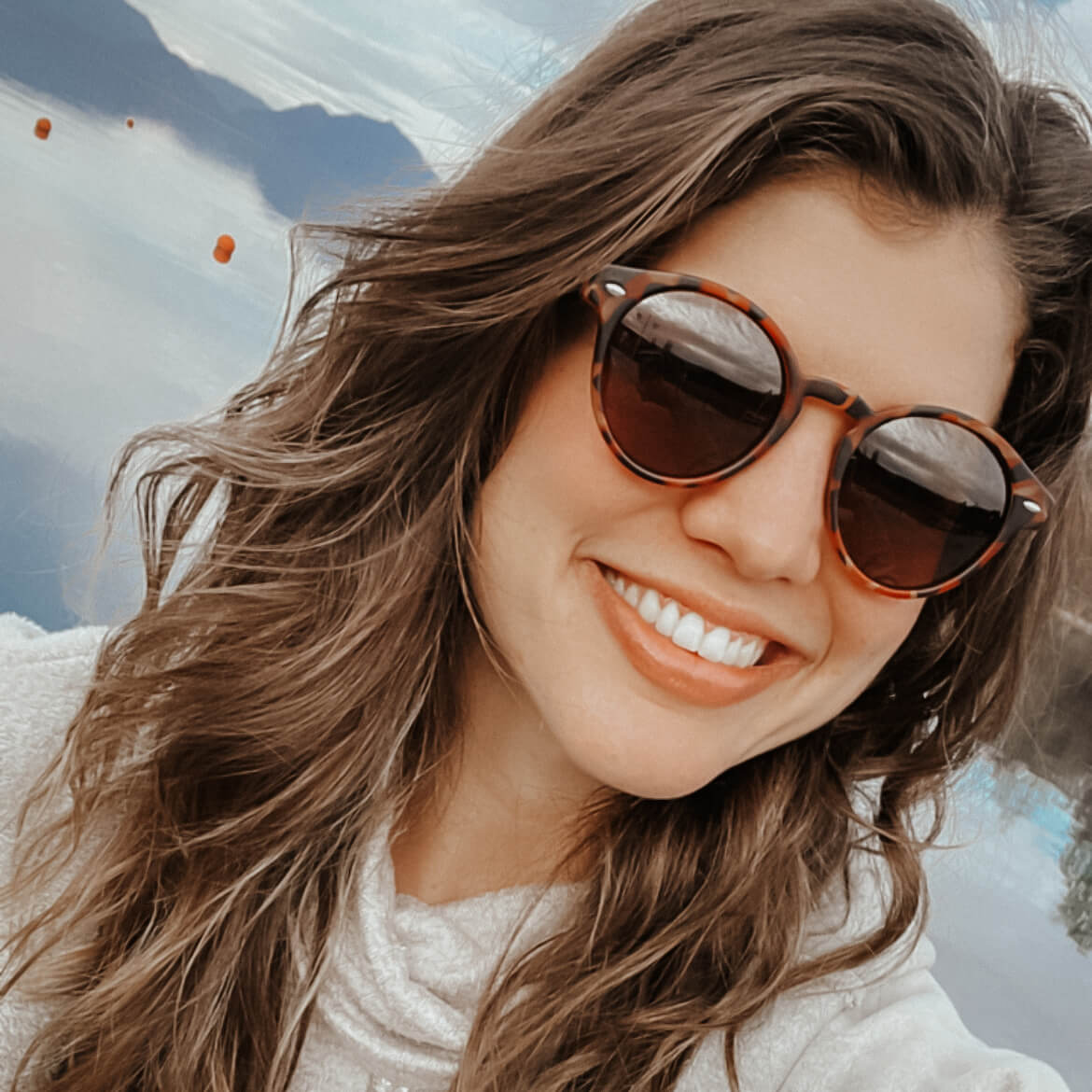Vista frontal Joplin RPET lentes de sol madera color carey #color_carey