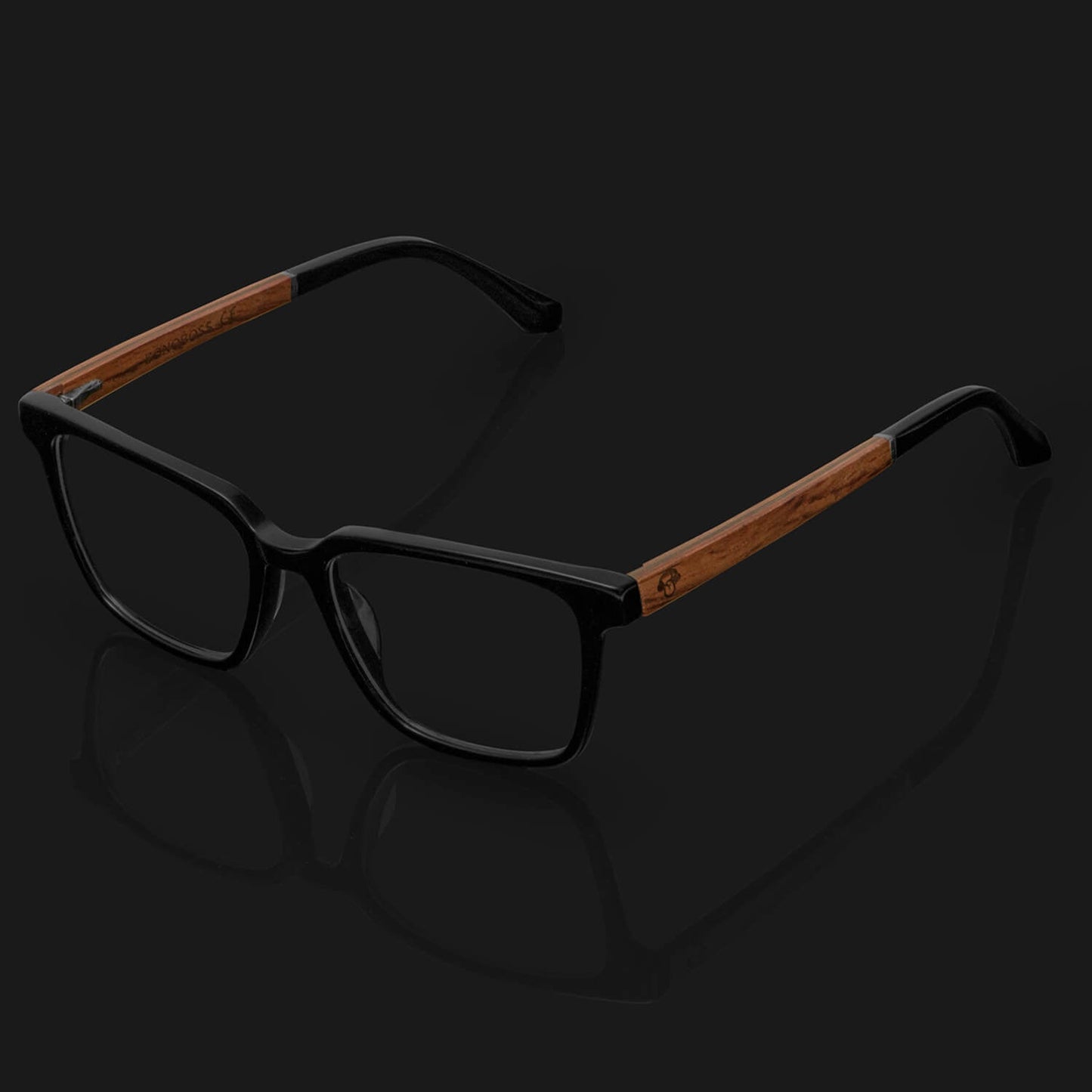 marcos lentes opticos cuadrados color negro pata madera filtro azul hombre mujer #color_negro