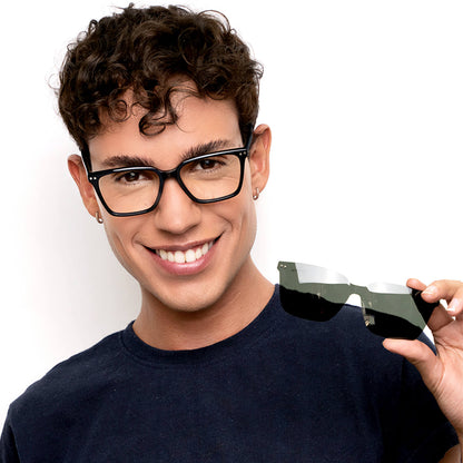 Modelo Kai Kai Clip lentes ópticos clip on negro azabache frontal unisex #color_negro