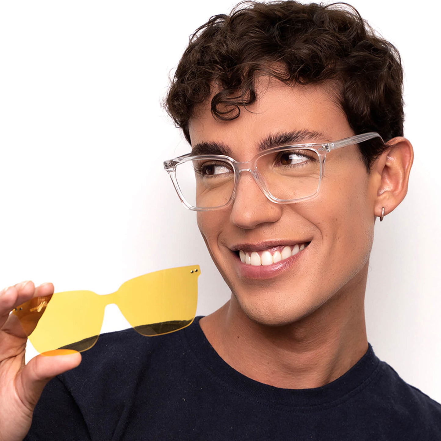 Kai Kai Clip lentes clip on mujer con clip magnético vista frontal marco transparente #color_transparente