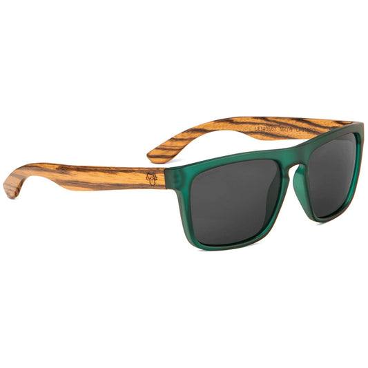 gafas de sol polarizadas rectangulares para hombre y mujer de cara redonda grande de color verde sustentables plastico reciclado con madera ecológica regalo corporativo  distribudor mayorista de opticas #color-marco_forest