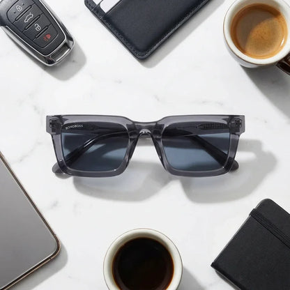 Vista frontal Tokyo lentes de sol madera color #color_transparente-gris