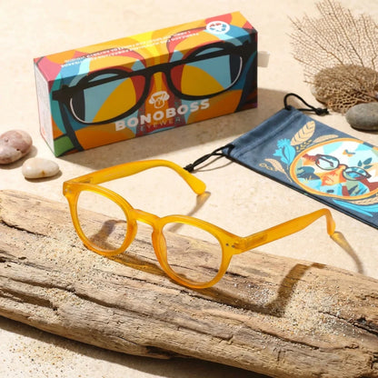 Lentes lectura Hawaii Transparente redondos filtro luz azul proteccion UV400 antirreflejo amarillo miel unisex Bonoboss #editorial_banner #color_default
