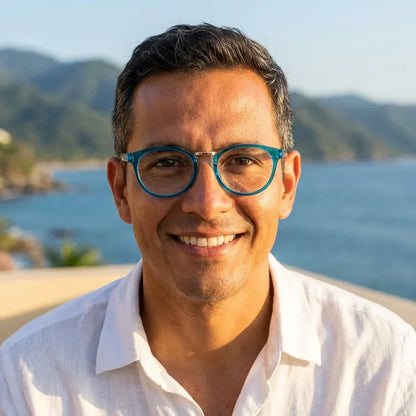 Claude Blue lentes de lectura hombre con bisagra flexible vista frontal #editorial_grid1 #color_default