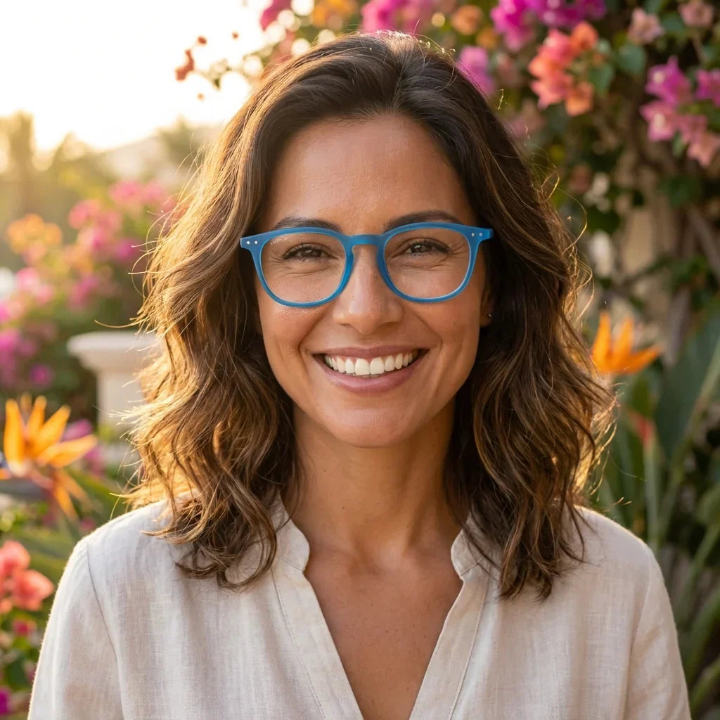 Profesional trabajando todo el dia lentes lectura Fiji Azul Matte proteccion completa luz azul UV antirreflejo Bonoboss #editorial_bluelight #color_default