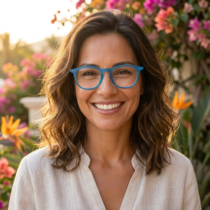 Profesional trabajando todo el dia lentes lectura Fiji Azul Matte proteccion completa luz azul UV antirreflejo Bonoboss #editorial_bluelight #color_default