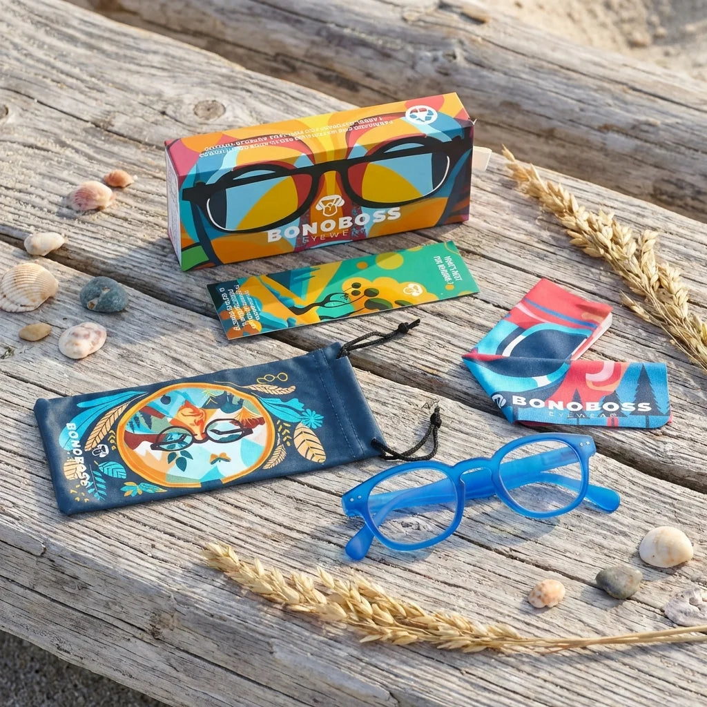 Vista superior lentes lectura Hawaii Azul proteccion completa blue light UV antirreflejo Bonoboss #editorial_grid1 #color_default