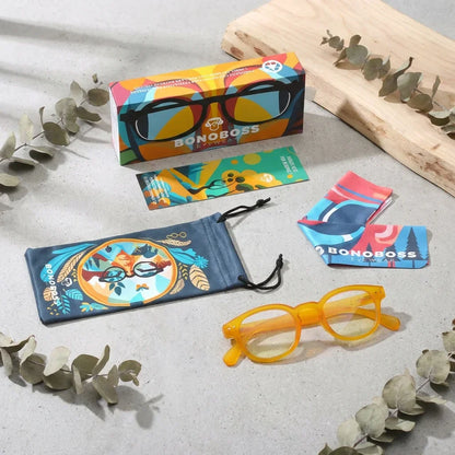 Vista superior lentes lectura Hawaii Transparente proteccion completa blue light UV antirreflejo Bonoboss #editorial_sustentabilidad #color_default