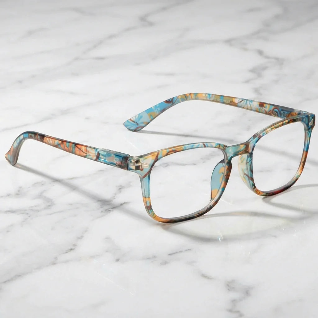 Oncol Blue lentes con filtro azul ángulo 3/4 mostrando antirrayas #editorial_sustentabilidad #color_default