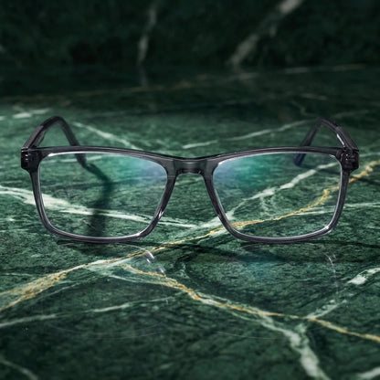 Lentes ópticos Canelo Transparente sobre mármol verde natural diseño sustentable Bonoboss #editorial_sustentabilidad #color_transparente