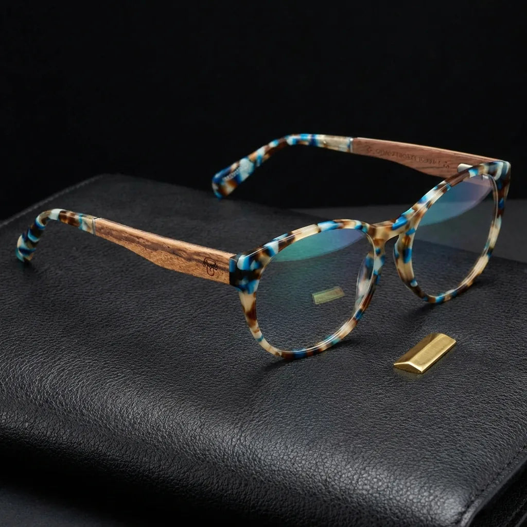 Diseño Chiloé 110 armazón óptico color azul frontal para hombre y mujer #color_azul