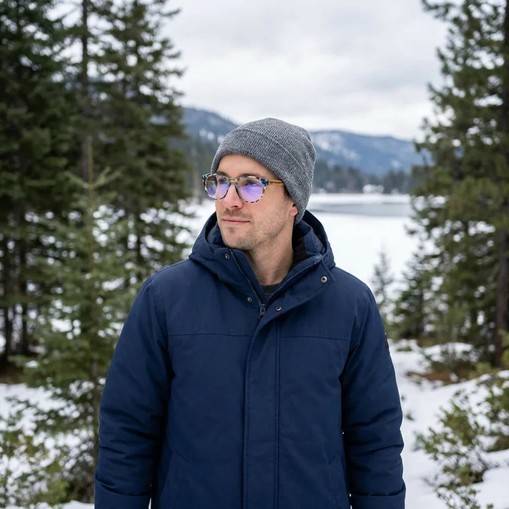 Lentes ópticos Chiloé 110 Azul estilo de vida cotidiano Bonoboss #editorial_lifestyle4 #color_azul