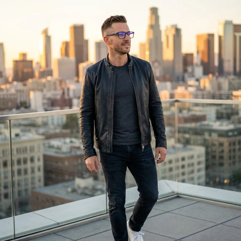 Frente del Cóndor lentes ópticos hombre con armazón sustentable en tono azul #color_azul