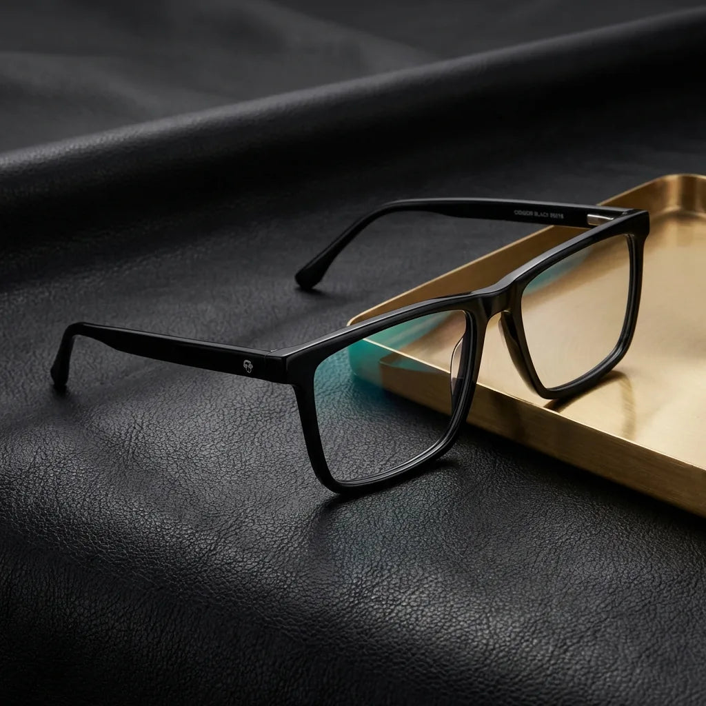 Vista frontal de Cóndor armazones ópticos color negro para hombre y mujer #color_negro