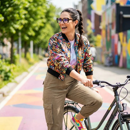 Lentes ópticos Domi Carey mujer ciclista urbana estilo café Bonoboss #editorial_lifestyle4 #color_carey