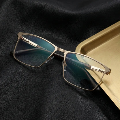 Vista frontal de Francisco gafas ópticos color dorado para hombre y mujer #color_dorado