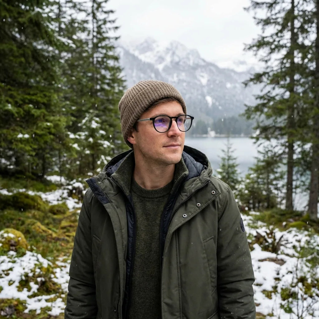 Hombre usando Galápagos gorro negro estilo lifestyle #color_negro