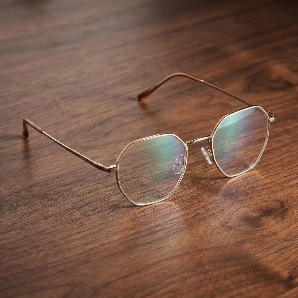 Galápagos Stainless gold lentes clip on vista de frente #color_dorado