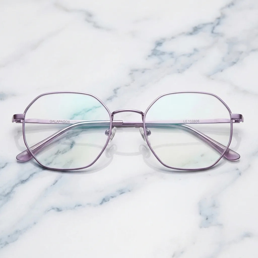 Galápagos Stainless clásico lentes clip on mujer morado vista frontal con imán premium #color_morado