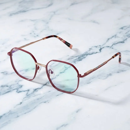 Frontal Galápagos Stainless lentes ópticos hombre rojo clásico bisagra reforzada #color_rojo