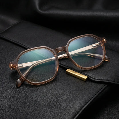 Galápagos Steel lentes graduados champagne visto de frente hombre y mujer #color_champagne