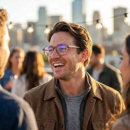 Galápagos Steel marcos de lentes acabado champagne antireflejo para hombre y mujer #color_champagne