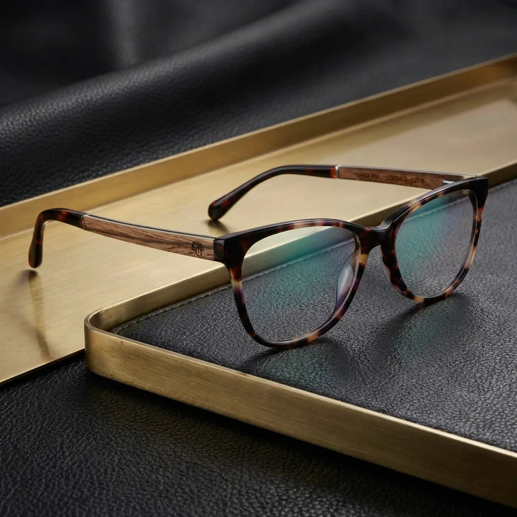 Primer plano frontal Hanga Roa lentes con receta tono carey clásico #color_carey
