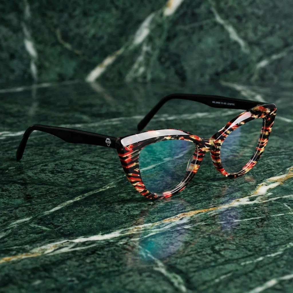 Lentes ópticos Helsinki Mosaico sobre mármol verde natural diseño sustentable Bonoboss #editorial_sustentabilidad #color_mosaico