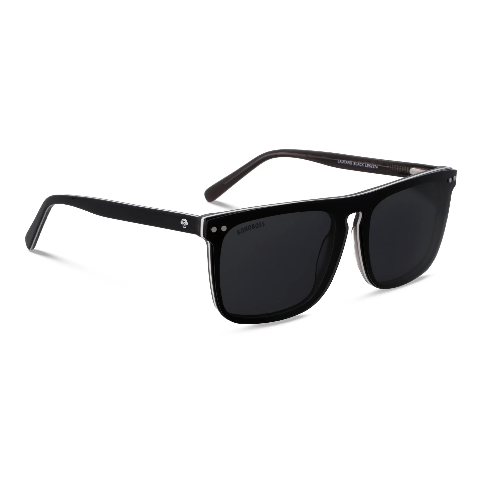 Lentes opticos Lautaro Clip Sol Negro marco premium Bonoboss Chile #color_negro