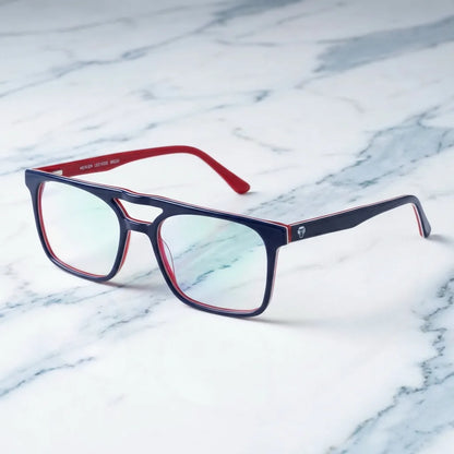 Nehuén lentes graduados con acabado clásico vista frontal color azul #color_azul