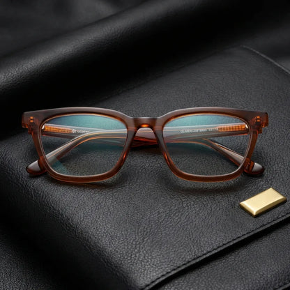 Oliver anteojos ópticos café diseño frontal para hombre y mujer #color_brown