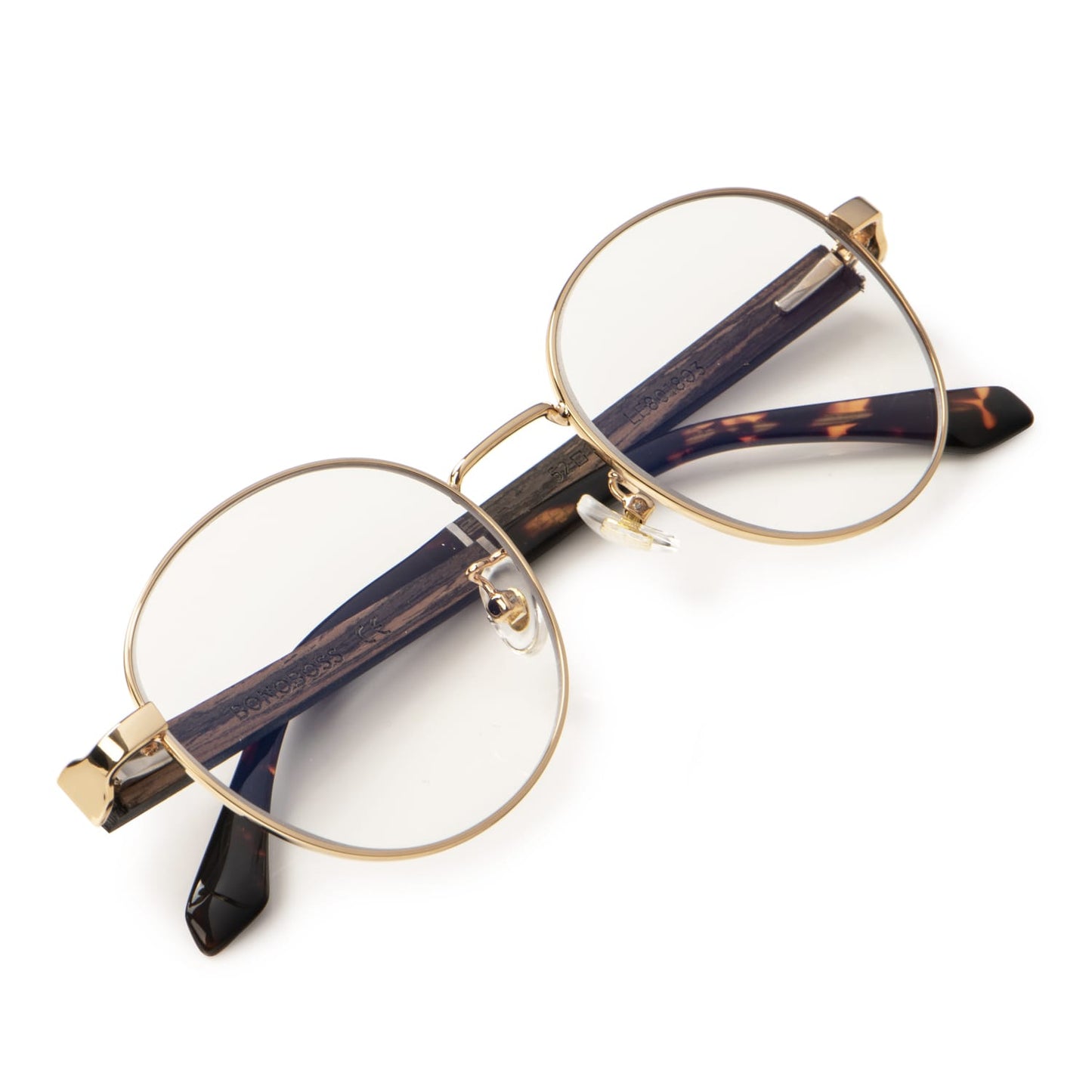 marcos lentes opticos redondos color dorado pata de madera armazon de metal  filtro azul hombre mujer #color_dorado